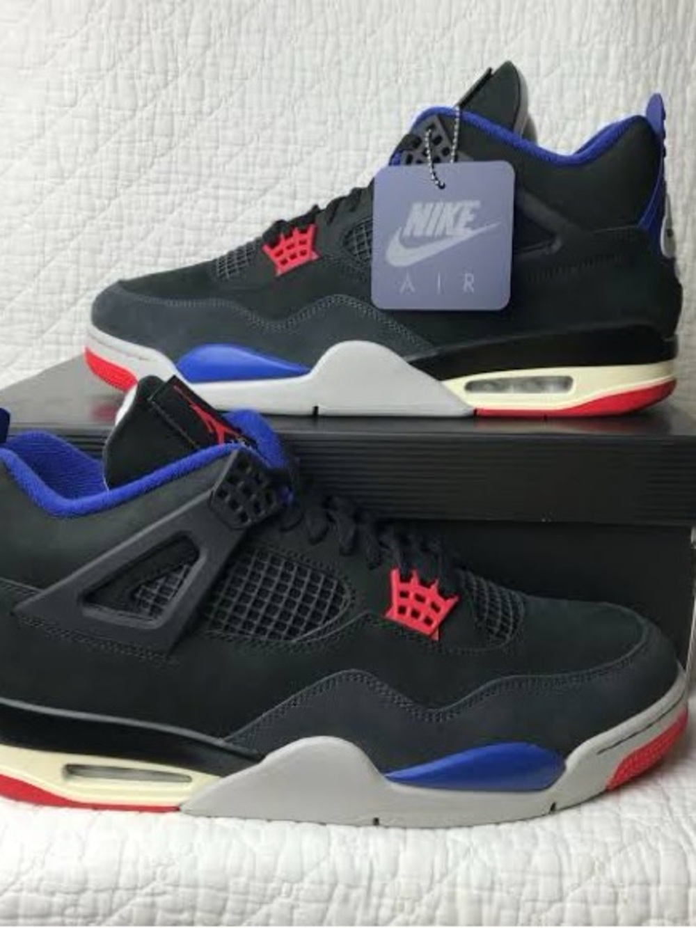 Nike Black Blue Red Air Jordan 4 Retro Sneakers
